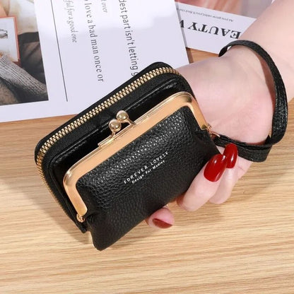 Compact Wristlet Wallet With Coin Clip And Card Storage 2