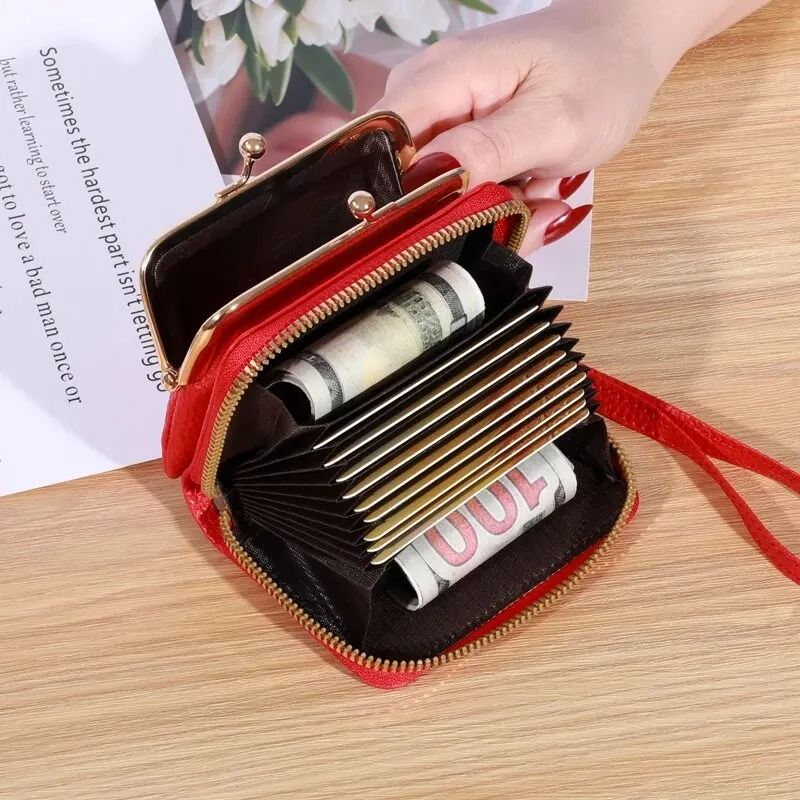 Compact Wristlet Wallet With Coin Clip And Card Storage 3