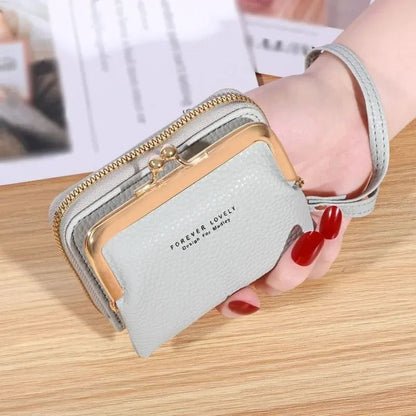Compact Wristlet Wallet With Coin Clip And Card Storage 6