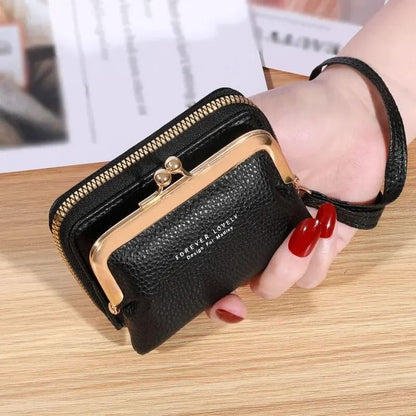 Compact Wristlet Wallet With Coin Clip And Card Storage 7