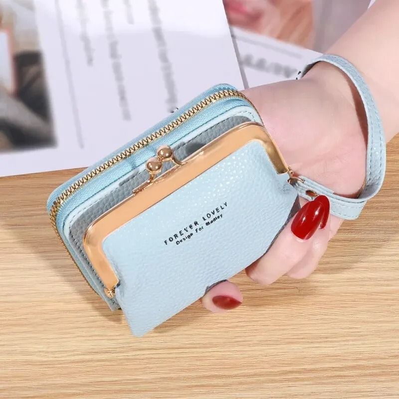 Compact Wristlet Wallet With Coin Clip And Card Storage 8