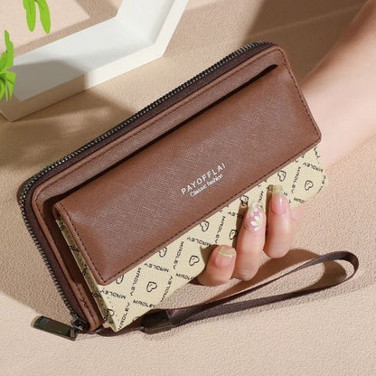Mens Classic Faux Leather Wallet With Double Layers And Zippered Card Holder 3