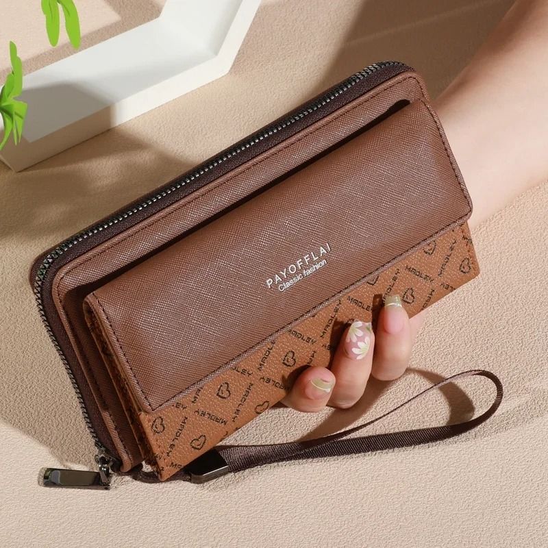 Mens Classic Faux Leather Wallet With Double Layers And Zippered Card Holder 9
