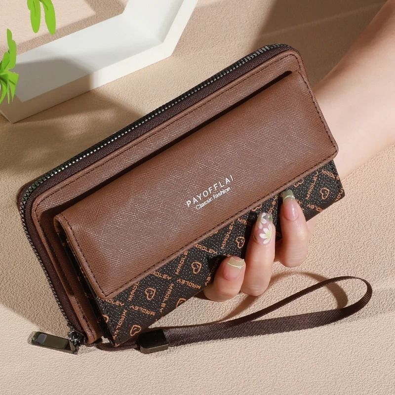 Mens Classic Faux Leather Wallet With Double Layers And Zippered Card Holder 12