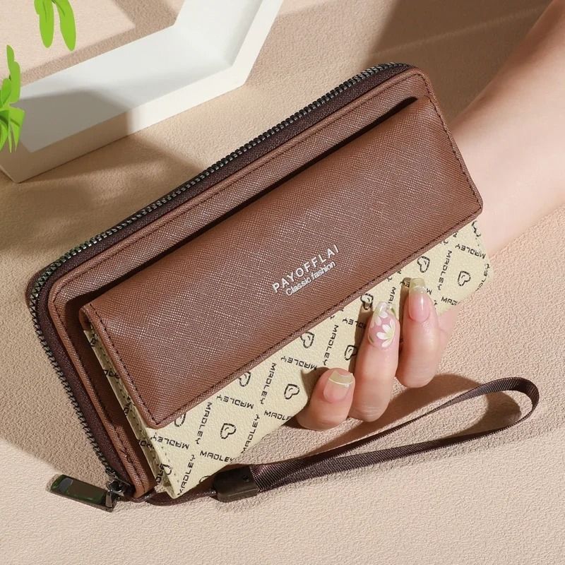 Mens Classic Faux Leather Wallet With Double Layers And Zippered Card Holder 7