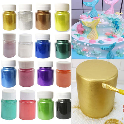 Glitter Powder for Cake, Mousse, Macaron, Chocolate Decoration, Bottle Gold And Silver Dye