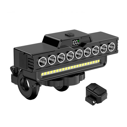 Type-C Rechargeable MTB Bikes Head Light, 9 Beads Horn Front Light for Cycling Night Safety