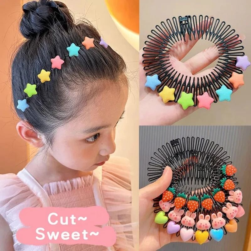 Kids Colorful Y2K Hair Comb and Clip Set