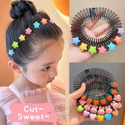 Kids Colorful Y2K Hair Comb and Clip Set