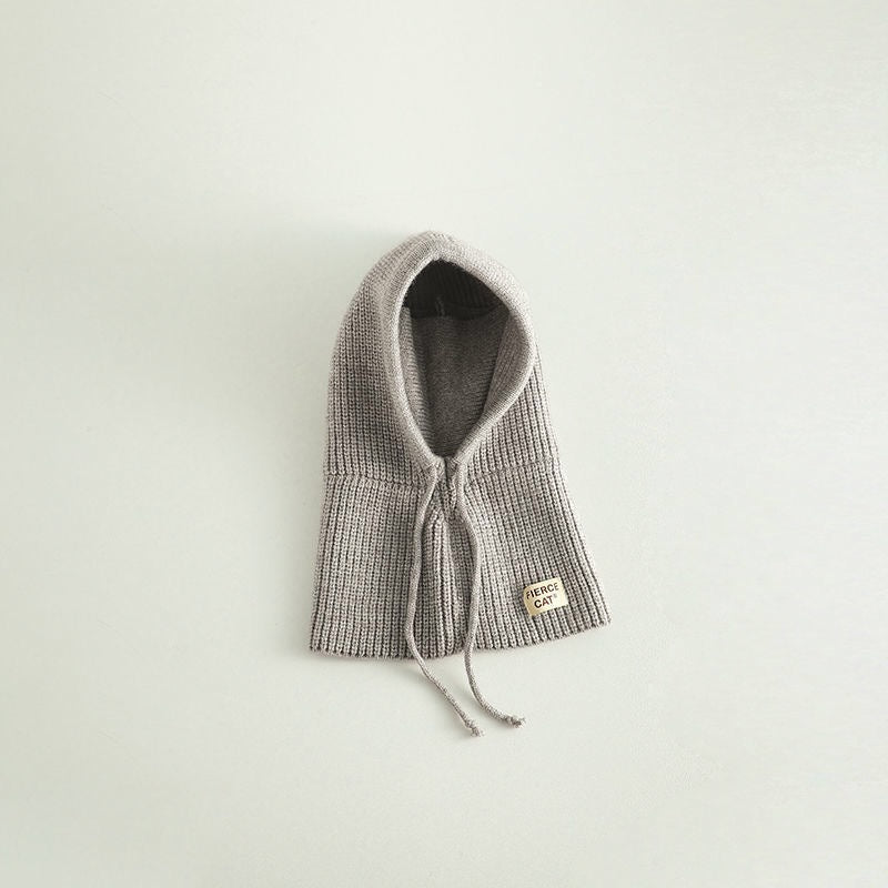 Knit Winter Baby Balaclava Hat Scarf Earflap Beanie Hat For Baby Boys Girls Hooded Cap 4