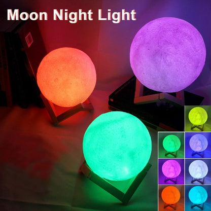 LED Moon Lamp Night Light With Stand 3