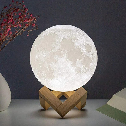 LED Moon Lamp Night Light With Stand 6