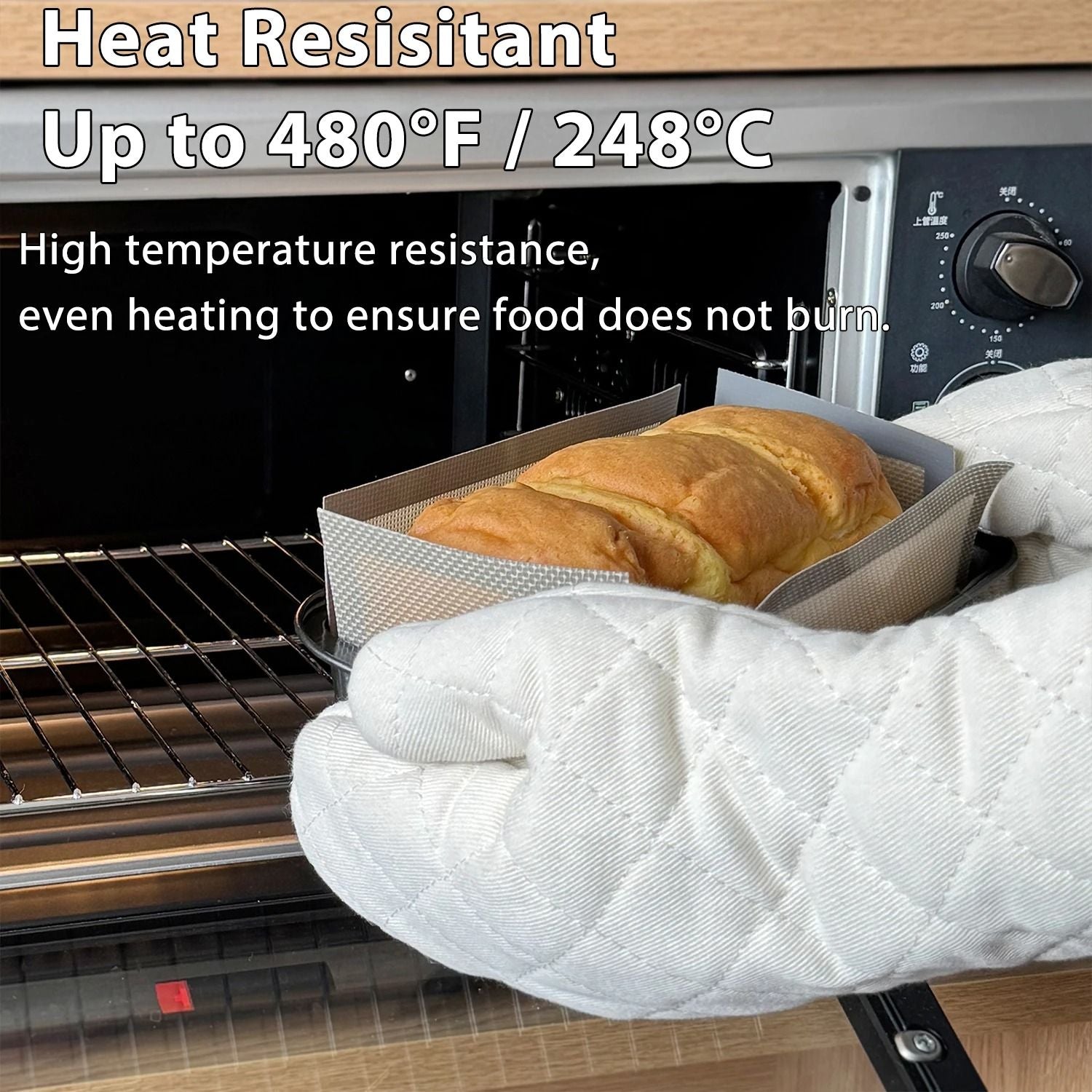 Silicone Bread Loaf Pan Liner  Reusable Nonstick Baking Mat For Loaf Pans 5