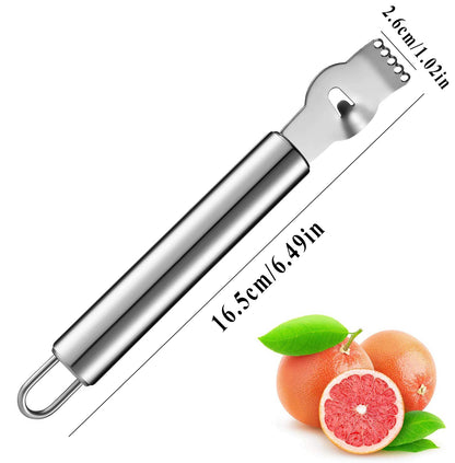 Citrus Fruit Grater with Channel Knife, Stainless Steel Zester and Hanging Loop for Easy Kitchen Use
