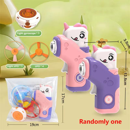2in1 Flying Disc  Dinosaur Air Rocket Launcher For Kids 6