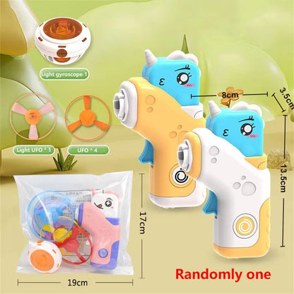 2in1 Flying Disc  Dinosaur Air Rocket Launcher For Kids 7