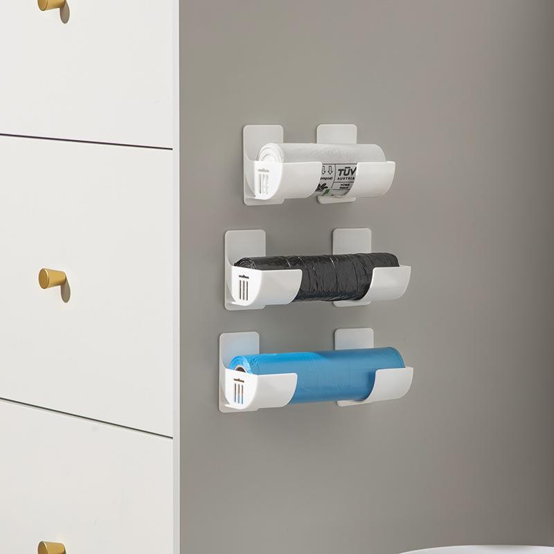 No-Drill Kitchen Storage Rack Set, Multi-Functional Organizer, Fresh Film, Garbage Bag Holder, Cabinets and Refrigertor