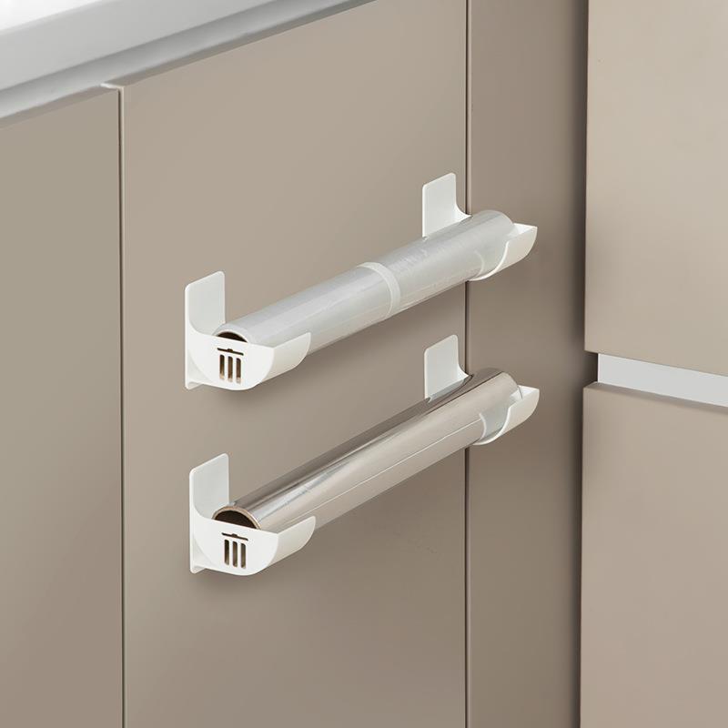 NoDrill Kitchen Storage Rack Set MultiFunctional Organizer Fresh Film Garbage Bag Holder Cabinets A 2