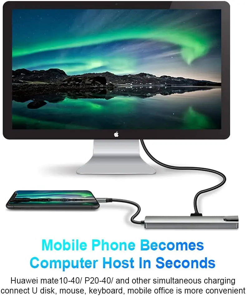 Laptop Adapter with USB Hub, HDMI, TF/SD Card, PD Charge Dock Station & Type-C Splitter