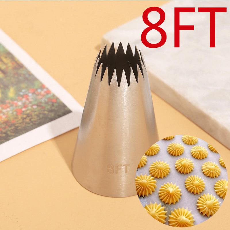 Russian Open Star Piping Nozzles, Cake Decorating Tips Set, Icing Pastry Nozzles for Cupcakes & Cookies