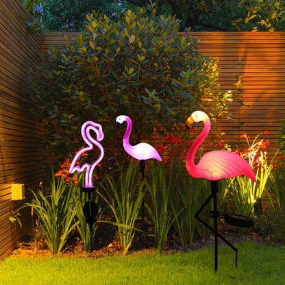 Solar Patio Ground Lantern, Waterproof Stake Light Pathway Decor, Solar Flamingo Light LED Outdoor