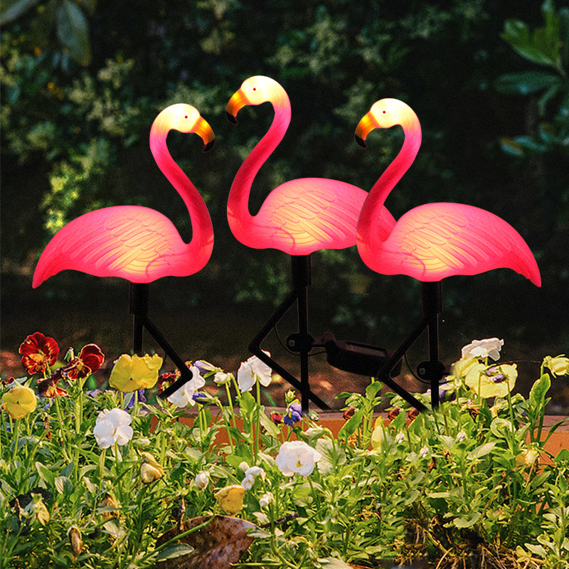 Solar Patio Ground Lantern Waterproof Stake Light Pathway Decor Solar Flamingo Light LED Outdoor 2