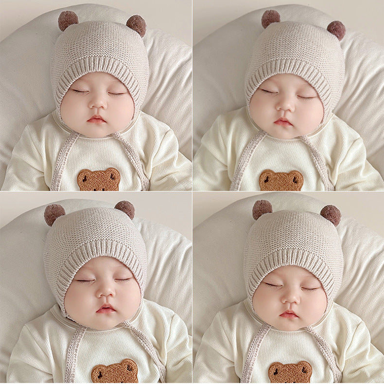 Cute Wool Hat Baby Accessories for Boys Girls, Newborn Baby Hat