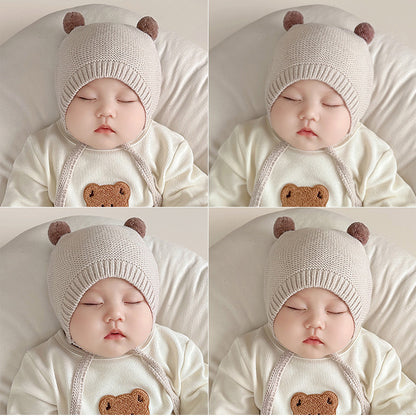 Cute Wool Hat Baby Accessories for Boys Girls, Newborn Baby Hat