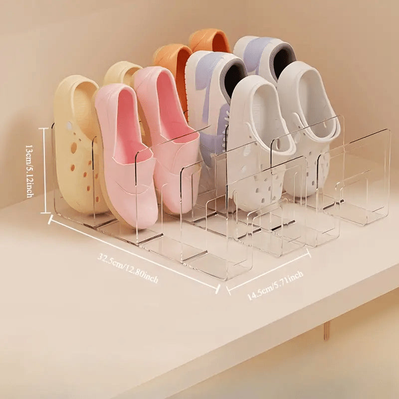Acrylic Children Shoe Organiser Compartments Transparent Shoe Rack Baby Shoe Storage Shelf 3