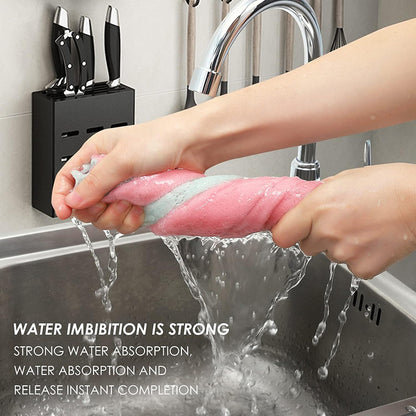 Super Absorbent Double-layer Microfiber Towel, Coral Fleece Non-stick Oil Dishcloths for Cleaning