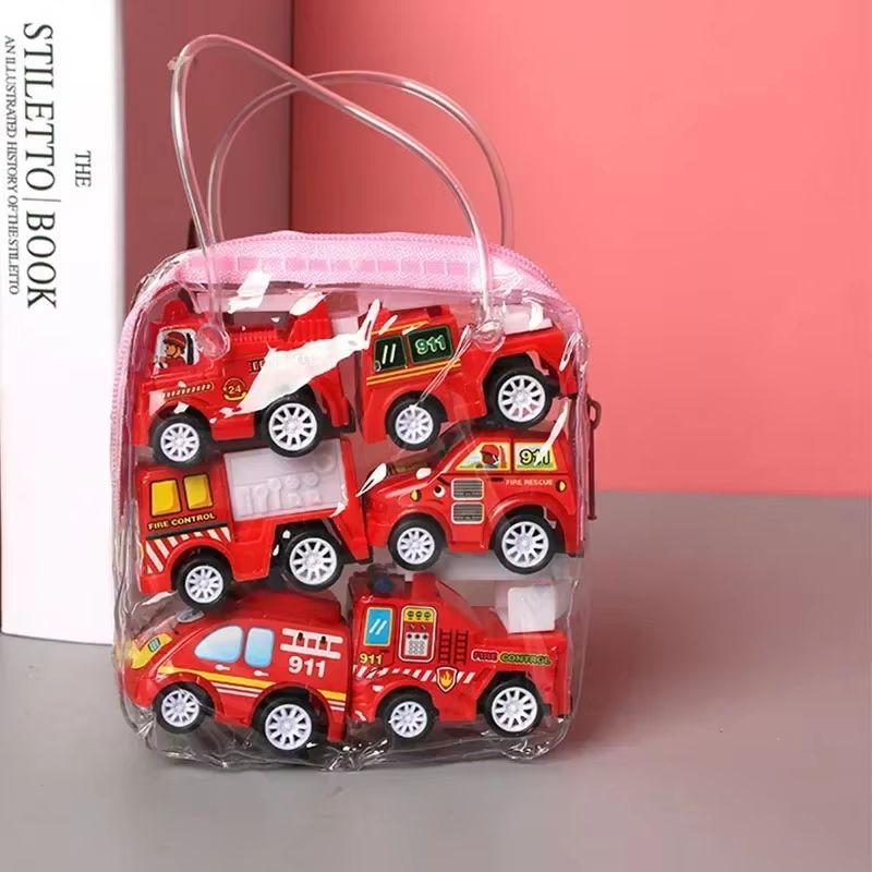 Mini Tractor  Fire Truck Pull Back Car Set 9