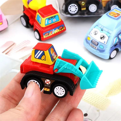 Mini Tractor  Fire Truck Pull Back Car Set 4
