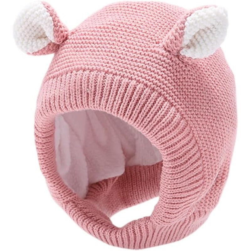 Thick Ear Protection Hat Cute Baby Winter Hat Plush Knitted