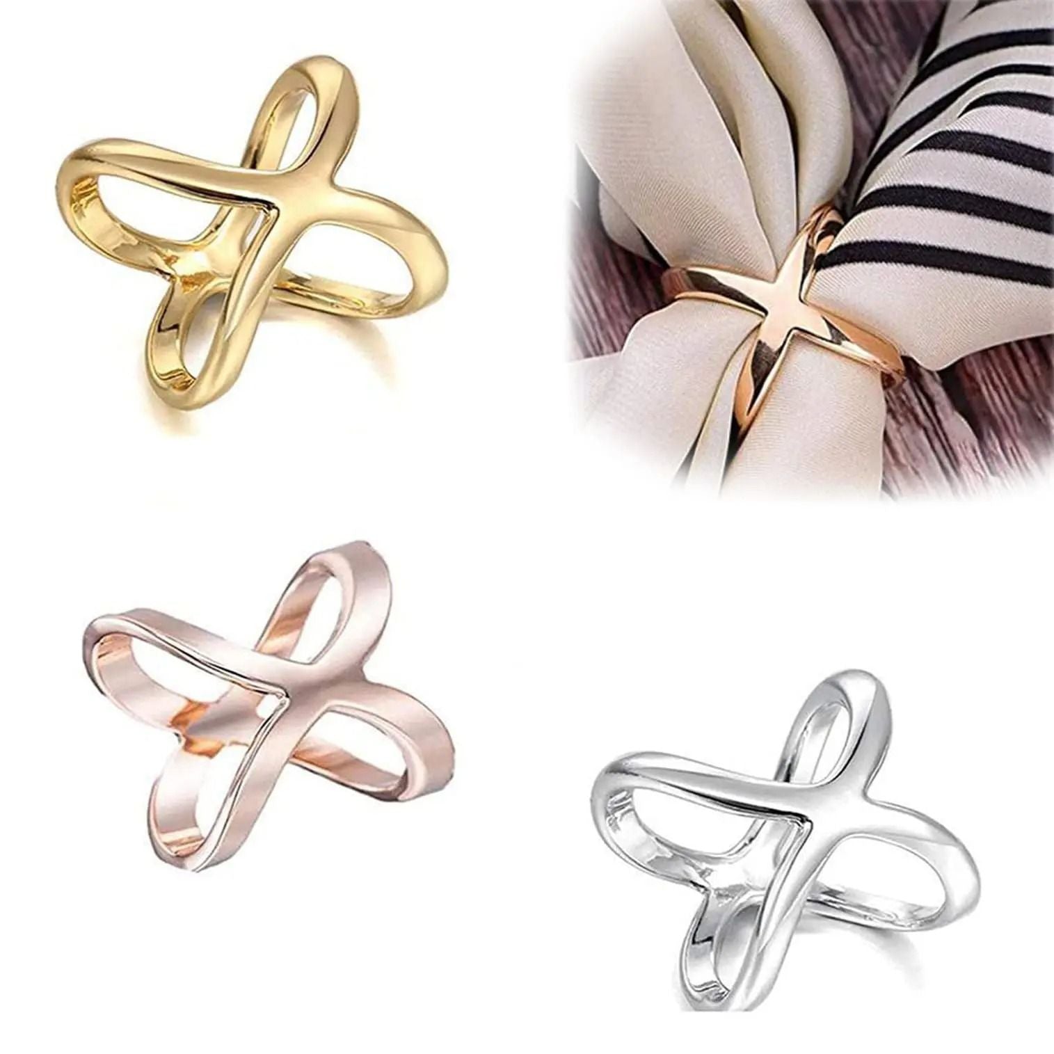 X Shaped Scarf Clip Stylish Multi Functional Scarf and Shawl Buckle