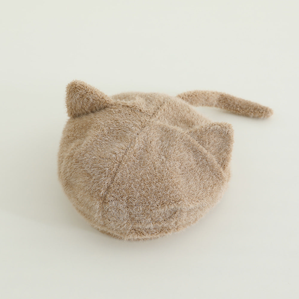Knitted Beanies For Toddler Children Cute Cartoon Cat Baby Boys Hats 4