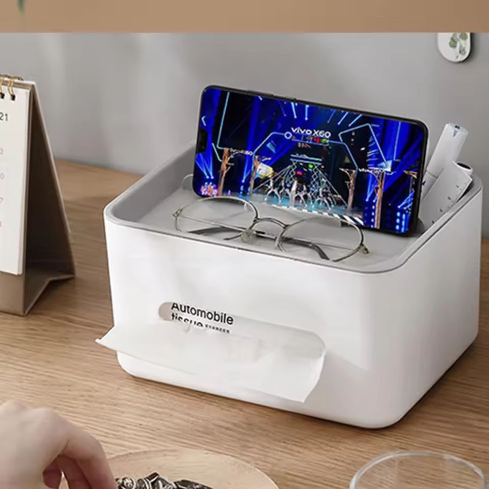 SmartSpace Desktop Organizer  Tissue Holder With Drawer Storage 2
