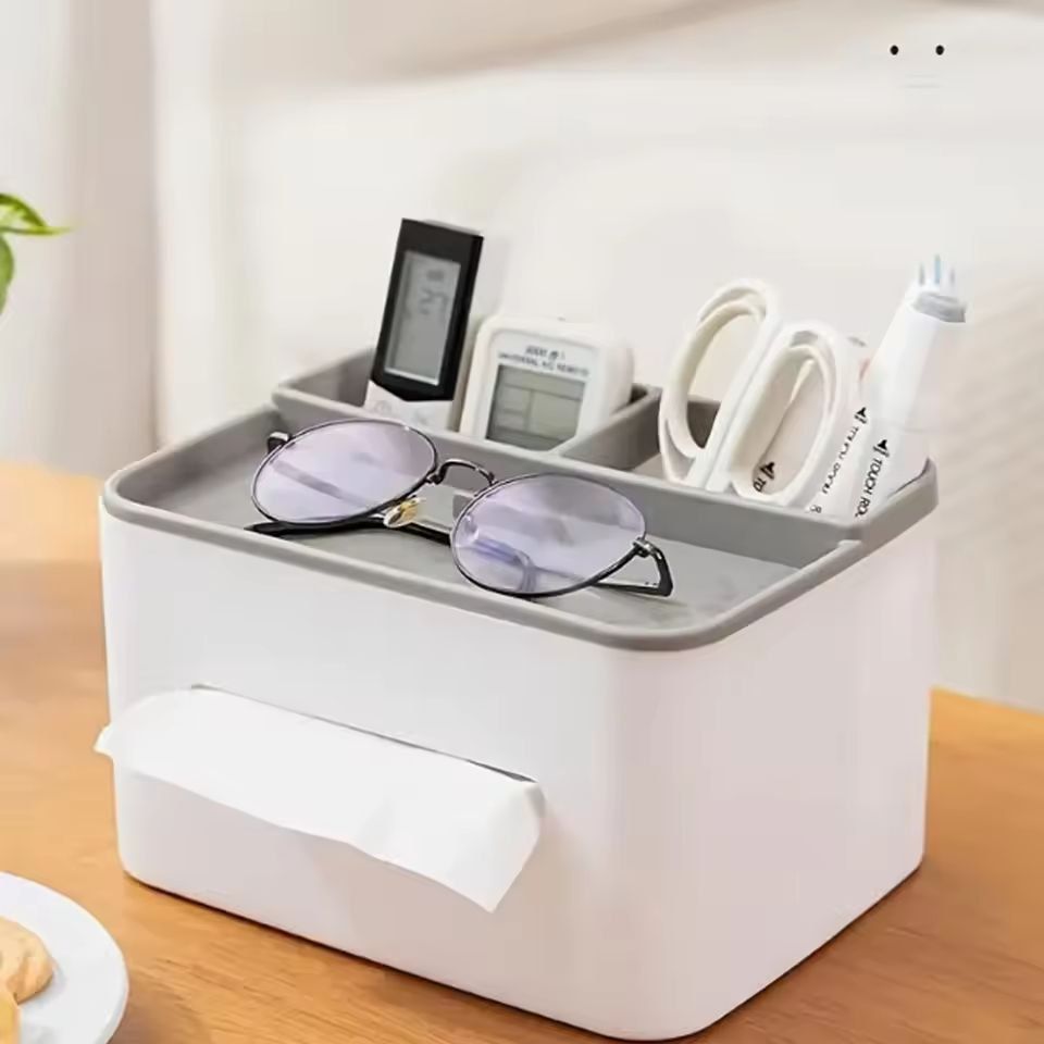 SmartSpace Desktop Organizer  Tissue Holder With Drawer Storage 4