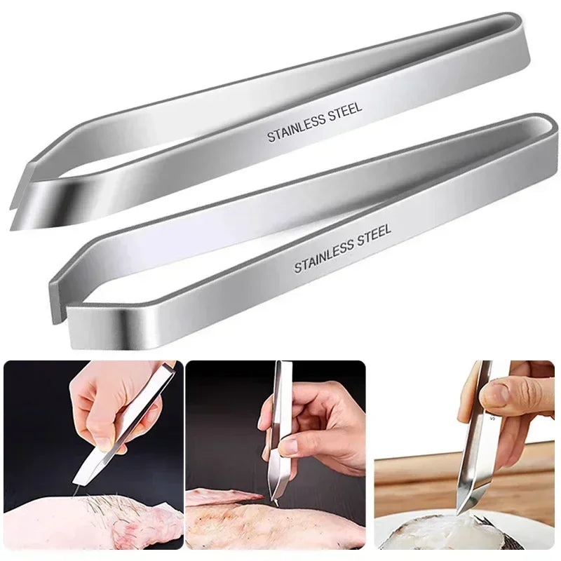 Fish Bone Tweezers, Stainless Steel Pincer Clip Puller, Tongs Fish Bone Remover, Kitchen Gadgets Clamp Tools