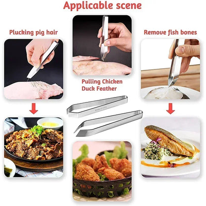 Fish Bone Tweezers, Stainless Steel Pincer Clip Puller, Tongs Fish Bone Remover, Kitchen Gadgets Clamp Tools
