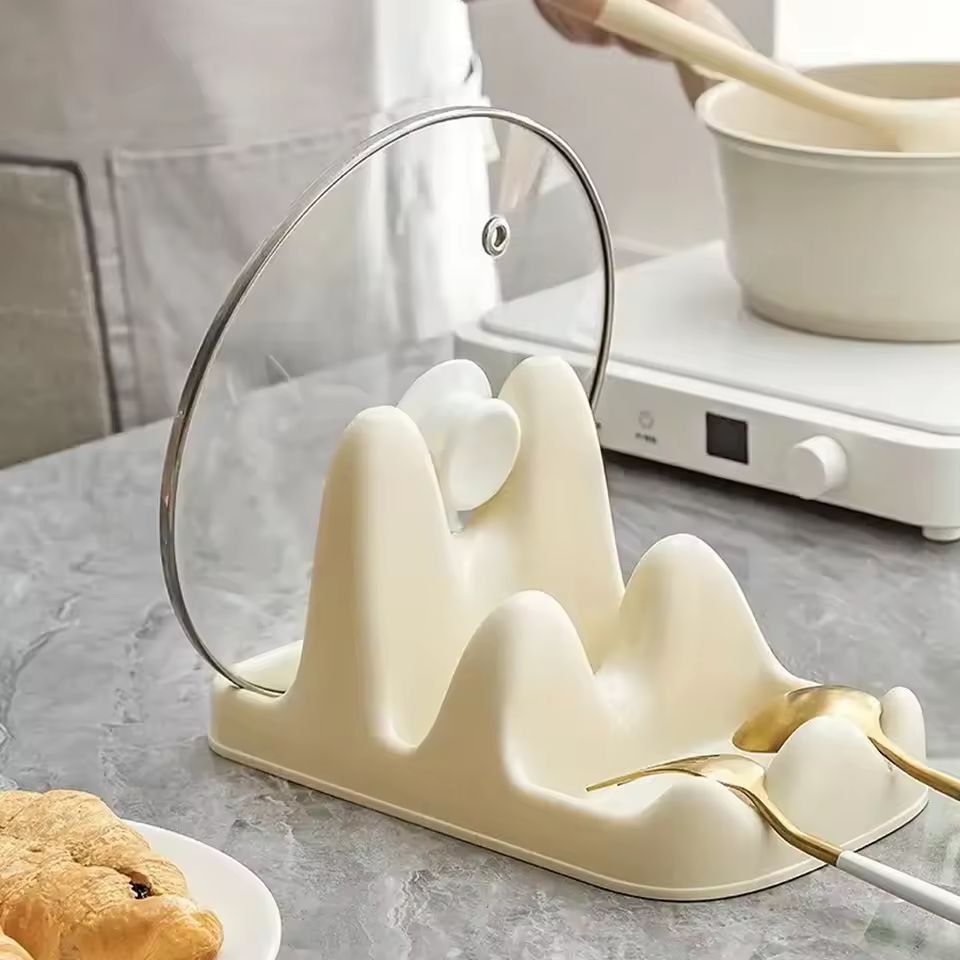 Compact Kitchen Lid & Utensil Organizer Rack