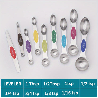 Stainless Steel Magnetic Measuring Spoon Set Double Headed Scale Spoon Baking Tool 6