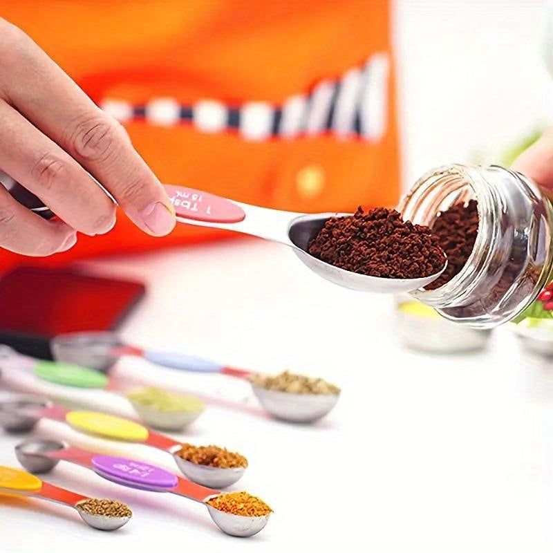 Stainless Steel Magnetic Measuring Spoon Set Double Headed Scale Spoon Baking Tool 4