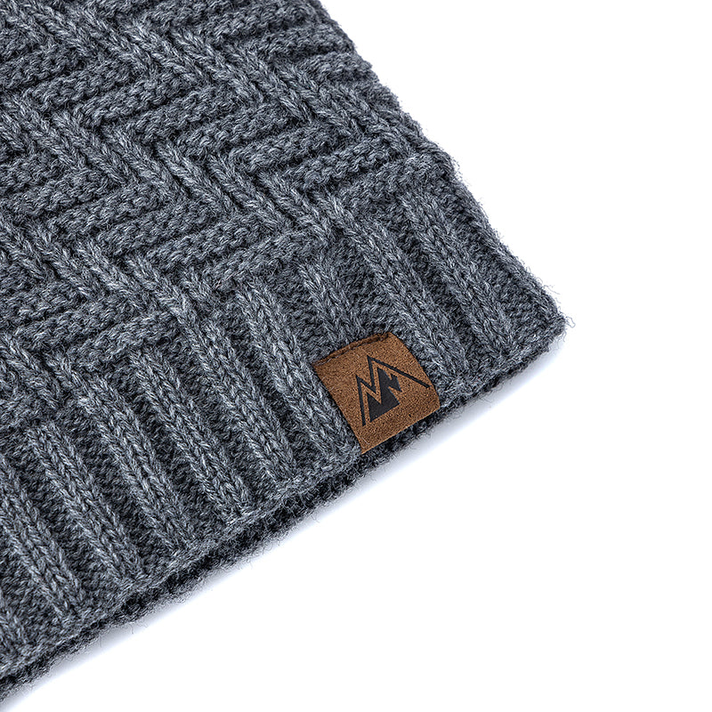 Fashion Knitted Hats For Men And Women, Unisex Peak Labal Winter Hats, Plush Fur Lined Warm Sports Beanie Cap Outdoor
