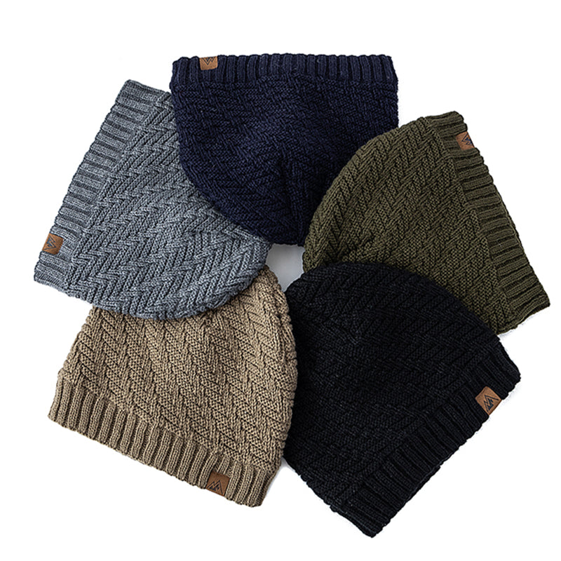 Fashion Knitted Hats For Men And Women, Unisex Peak Labal Winter Hats, Plush Fur Lined Warm Sports Beanie Cap Outdoor