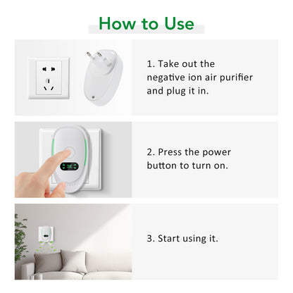 PlugIn Air Purifier Mini Air Ionizer Dust Smoke Odor Remove Negative Ion Generator For Home Bathroo 5