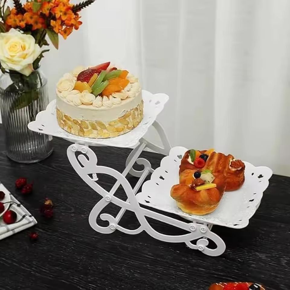 Modern 3Tier Plastic Dessert Display Stand  Elegant Cake  Fruit Tray For Parties 3
