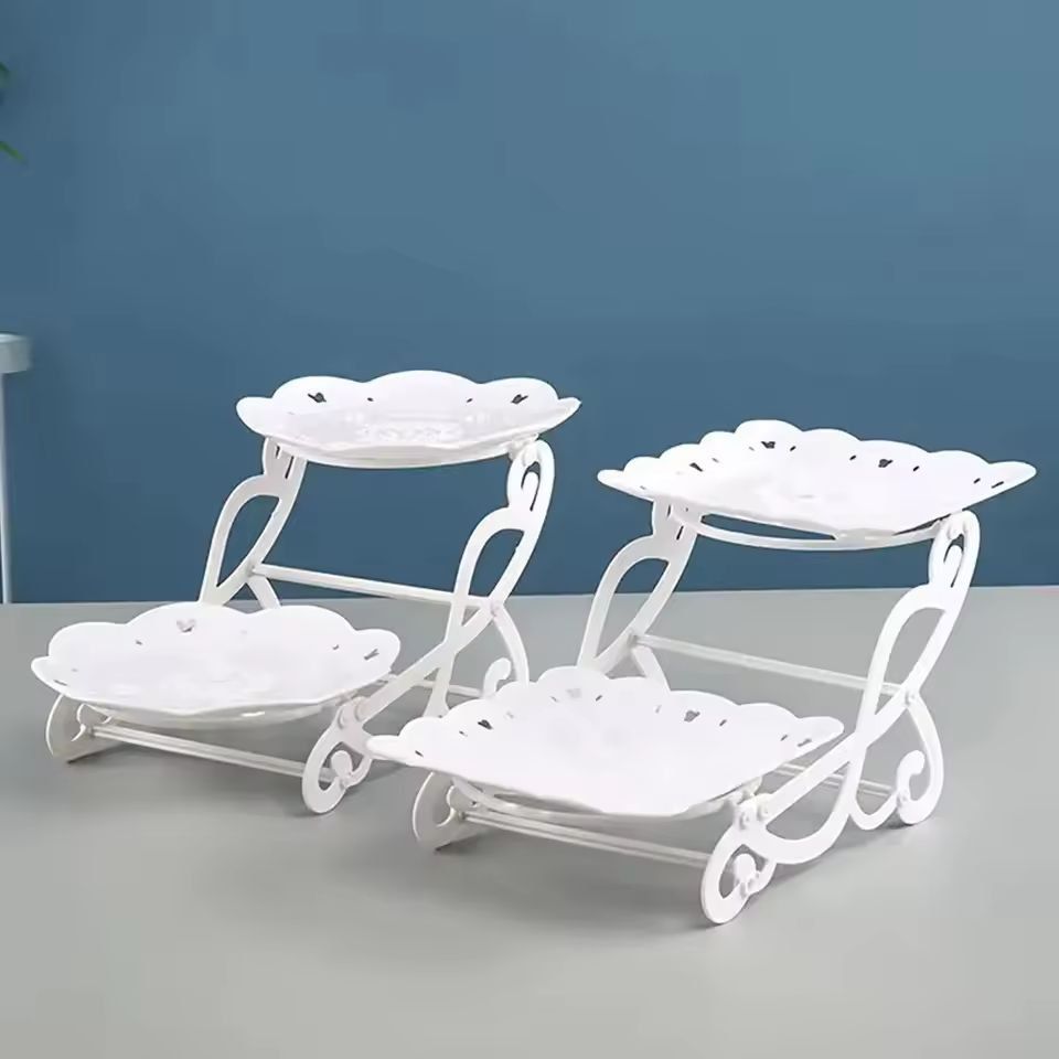 Modern 3Tier Plastic Dessert Display Stand  Elegant Cake  Fruit Tray For Parties 5