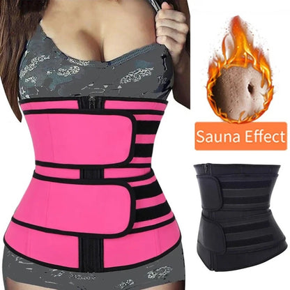 Fitness Belt Waist Trainer Slimming Shaper For Fat Burning Workout Girdle Sweat Trimmer Cincher 0