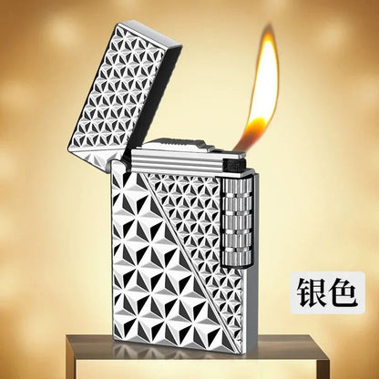 Windproof Metal Lighter With Dragon Embossed Design  Waterproof Direct Flame Elegant Smoking Access 11