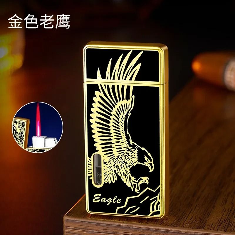 Windproof Metal Lighter With Dragon Embossed Design  Waterproof Direct Flame Elegant Smoking Access 12